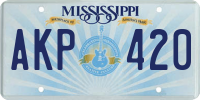 MS license plate AKP420