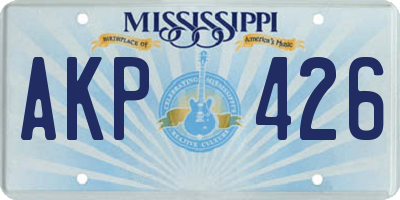 MS license plate AKP426