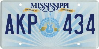MS license plate AKP434