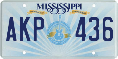 MS license plate AKP436