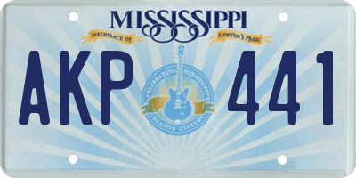 MS license plate AKP441