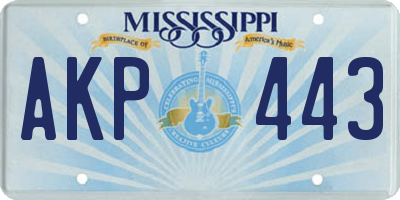 MS license plate AKP443