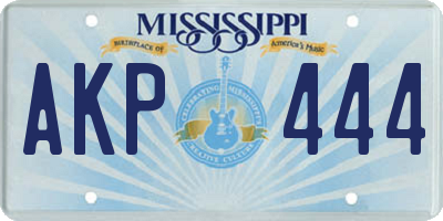 MS license plate AKP444