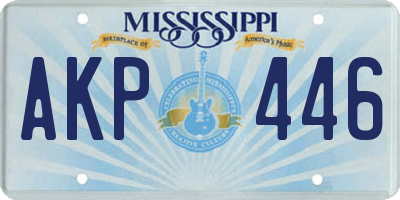 MS license plate AKP446