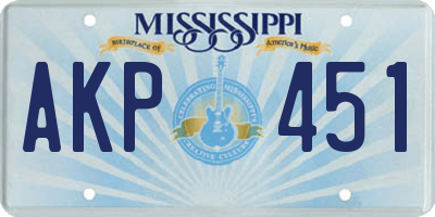 MS license plate AKP451
