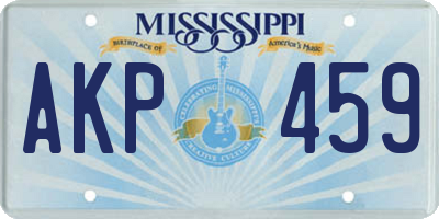 MS license plate AKP459