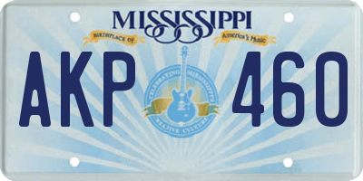 MS license plate AKP460