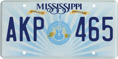 MS license plate AKP465