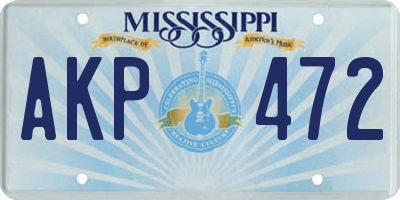 MS license plate AKP472