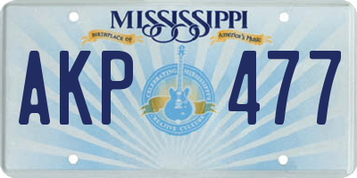 MS license plate AKP477