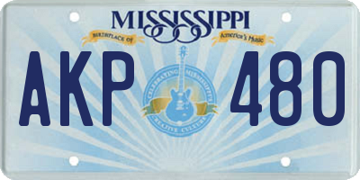 MS license plate AKP480