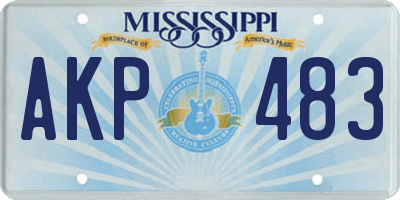 MS license plate AKP483
