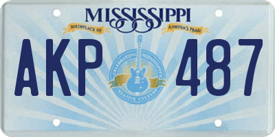MS license plate AKP487