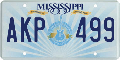 MS license plate AKP499
