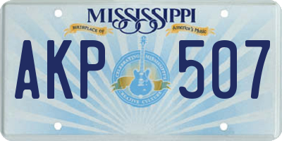 MS license plate AKP507