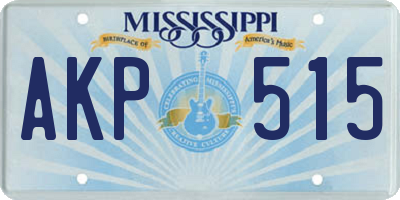 MS license plate AKP515