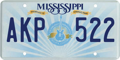 MS license plate AKP522