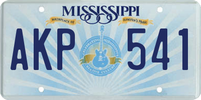 MS license plate AKP541