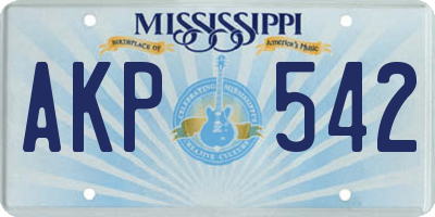 MS license plate AKP542