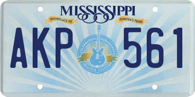 MS license plate AKP561