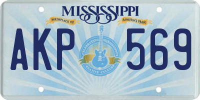 MS license plate AKP569
