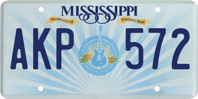 MS license plate AKP572