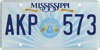 MS license plate AKP573