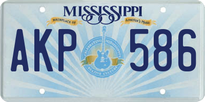 MS license plate AKP586