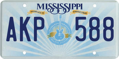 MS license plate AKP588