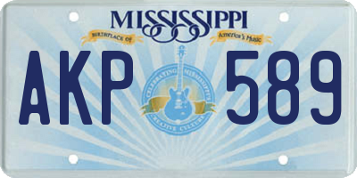 MS license plate AKP589