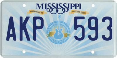 MS license plate AKP593