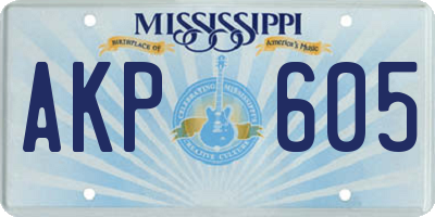 MS license plate AKP605
