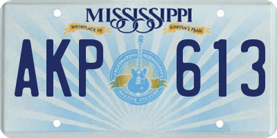 MS license plate AKP613