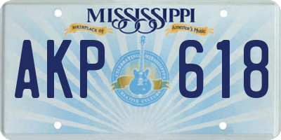 MS license plate AKP618