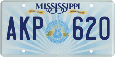 MS license plate AKP620