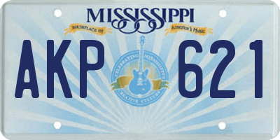 MS license plate AKP621