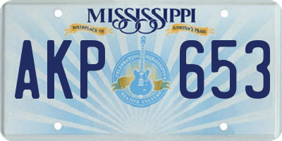 MS license plate AKP653