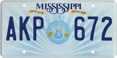 MS license plate AKP672