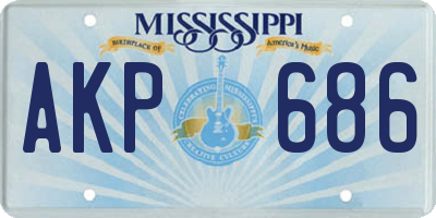 MS license plate AKP686