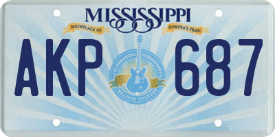 MS license plate AKP687