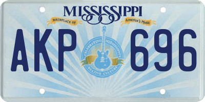 MS license plate AKP696