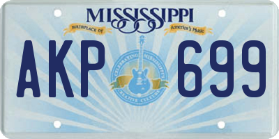 MS license plate AKP699