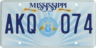 MS license plate AKQ074