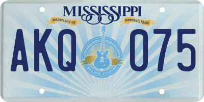 MS license plate AKQ075