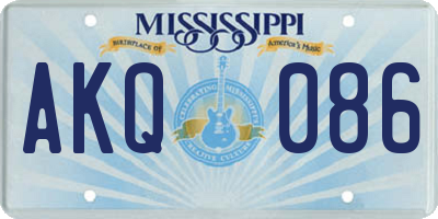 MS license plate AKQ086