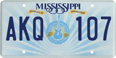 MS license plate AKQ107