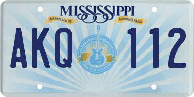 MS license plate AKQ112