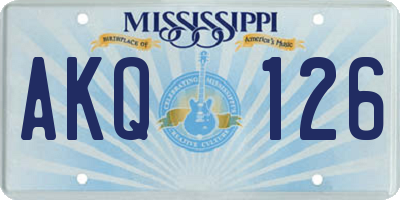 MS license plate AKQ126