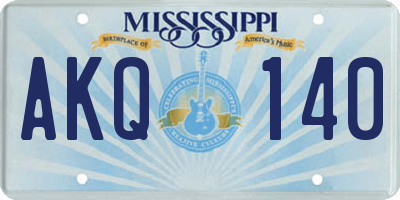 MS license plate AKQ140