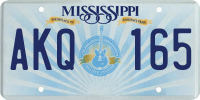 MS license plate AKQ165